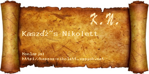 Kaszás Nikolett névjegykártya