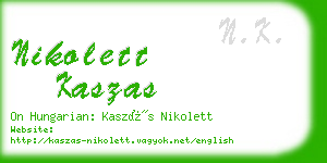 nikolett kaszas business card